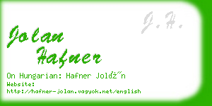 jolan hafner business card